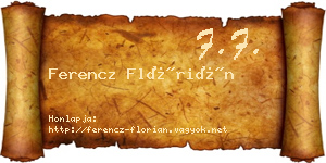 Ferencz Flórián névjegykártya